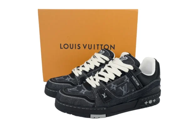 Louis Vuitton Trainer New All Black Denim - Image 5